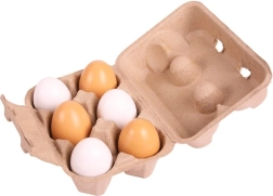 Bigjigs Toys αυγά σε κουτί, 6 τεμ.