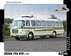 Ρετρό αυτοκίνητα παζλ λεωφορείο Škoda 706 RTO 40 κομμάτια