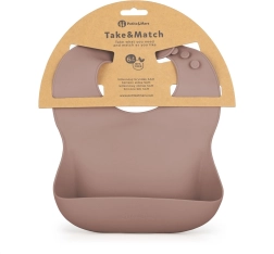 Petite&Mars σιλικονούχα σαλιάρα Take&Match velvet latte 6m+