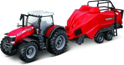 Μοντέλο τρακτέρ Massey Ferguson 8740S με πρέσα δεμάτων