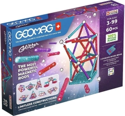 Geomag Glitter λαμπερή μαγνητική κατασκευή από ανακυκλωμένο πλαστικό 60 κομμάτια