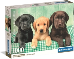 Παζλ 1000 Clementoni – τρία λαμπραντόρ HQC