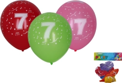 Φουσκωτά μπαλόνια 30 cm με τον αριθμό 7 – σετ 5 τεμ.