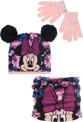 Minnie σκουφάκι, κασκόλ και γάντια