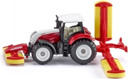 Siku Farmer τρακτέρ Steyr με χορτοκοπτικά Pöttinger – μεταλλικό μοντέλο