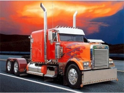 Ζωγραφική με διαμάντια Κόκκινο φορτηγό με φλόγες 30x40cm