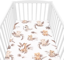 Βαμβακερό σεντόνι για παιδική κούνια New Baby Safari 120 × 60 cm