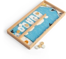 Bigjigs Toys ξύλινο επιτραπέζιο παιχνίδι με δίσκους στον πάγο