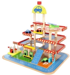 Ξύλινο πάρκινγκ με γκαράζ για παιδιά