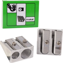 Μεταλλική διπλή ξύστρα για λεπτά και χοντρά μολύβια ζωγραφικής