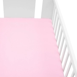 New Baby ελαστικό σεντόνι για παιδικό κρεβάτι 120 × 60 cm, ροζ