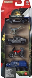 Matchbox Jurassic World – σετ 4 αυτοκινητάκια και δεινόσαυρος