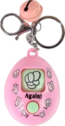 Ροζ μπρελόκ με παιχνίδι πέτρα, χαρτί, ψαλίδι