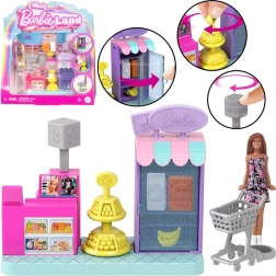 Μίνι σούπερ μάρκετ Mini Barbie Land με κούκλα και ταμείο