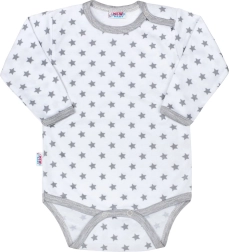 New Baby Classic II γκρι βρεφικό κορμάκι με αστεράκια
