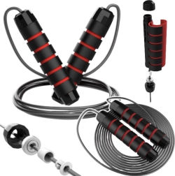 Ρυθμιζόμενο ατσάλινο σχοινάκι με ρουλεμάν και αφρώδεις λαβές 3 m