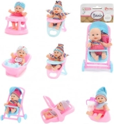 Κουκλάκι μωρό με αξεσουάρ 11 εκ. – πλαστική κούκλα με σκληρό σώμα