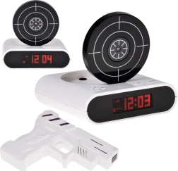 Ξυπνητήρι με σκοπευτικό στόχο και πιστόλι, παιχνίδι και ηχογράφηση συναγερμού