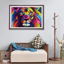 5D διαμαντέμοσαϊκή ουράνιο-τόξο λιοντάρι – δημιουργικό σετ για ενήλικες και παιδιά