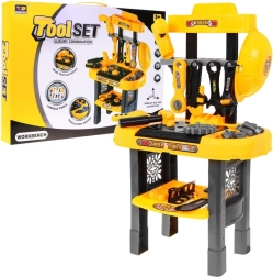 Μεγάλος παιδικός πάγκος εργασίας με εργαλεία και οδοντωτούς τροχούς, 23 τεμάχια (3+)