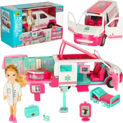 Κινητό ασθενοφόρο-κλινική με κούκλα και αξεσουάρ
