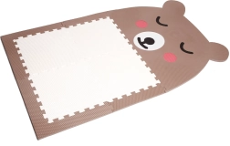 Σχεδιαστικό παζλ δαπέδου Αρκουδάκι καφέ με λευκή κοιλίτσα