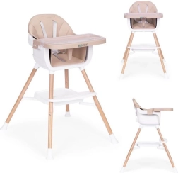 Παιδική καρέκλα φαγητού 2 σε 1, μπεζ, ECOTOYS