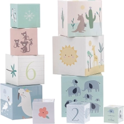 VILAC στοίβαξη πύργου από κύβους – ζώα του κόσμου και αριθμοί 1–10