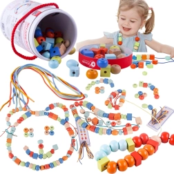 Classic World Ξύλινες Χάντρες για Πέρασμα - 96 τεμ.