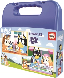 Παζλ EDUCA σε βαλιτσάκι Bluey 2 × 48 κομμάτια