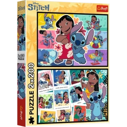 Παζλ 2x200 Χαρούμενη ζωή του Στιτς - Disney Lilo & Stitch