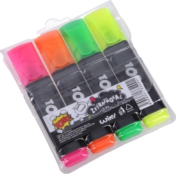 Σετ μαρκαδόρων επισήμανσης με φαρδιά λοξή μύτη, 4 χρώματα