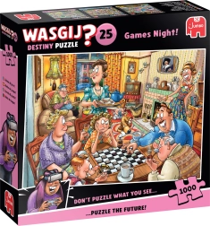 JUMBO Παζλ Wasgij Destiny: Βραδιά παιχνιδιού 1000 κομμάτια