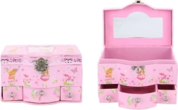 Ξύλινη κοσμηματοθήκη με καθρεφτάκι και συρτάρια