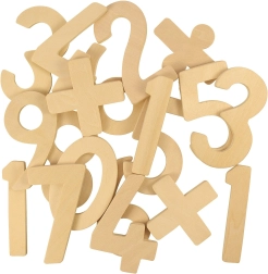 Bigjigs Toys Ξύλινοι αριθμοί και σύμβολα για παιδιά