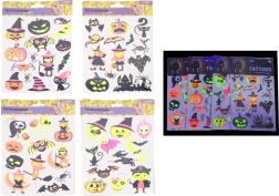 Φθορίζοντα προσωρινά αυτοκόλλητα τατουάζ Halloween 16,5 × 22 cm