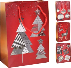 Τσάντα δώρου L 31 × 40 × 12 cm – χριστουγεννιάτικα μοτίβα