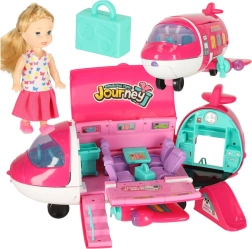 Αναδιπλούμενο αεροπλάνο για κούκλες 2σε1 με αξεσουάρ ροζ