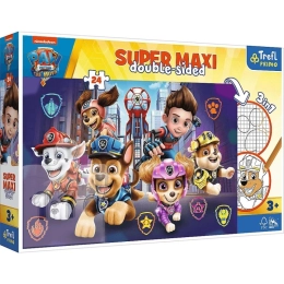 Puzzle Super Maxi 24 – PAW PATROL: THE MOVIE, διπλής όψης για χρωμάτισμα