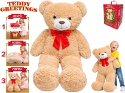 Teddy Greetings βελούδινο αρκουδάκι με φιόγκο 120 cm μπεζ