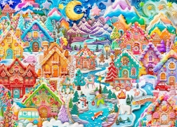 Παζλ Πολύχρωμη νύχτα στο Cookietown 1500 κομμάτια