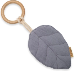 Παιδικό μασητικό με μουσελίνα New Baby Leaf γκρι