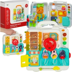 Αισθητηριακός πίνακας χειρισμού σε σχήμα βαλιτσάκι με τιμόνι και αρκουδάκι, φως και ήχο