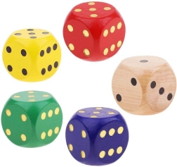 Ξύλινο ζάρι παιχνιδιού extra μεγέθους (μίξη χρωμάτων)