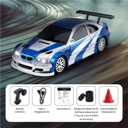 Μπλε τηλεκατευθυνόμενο αυτοκινητάκι drift 1:43 με αξεσουάρ