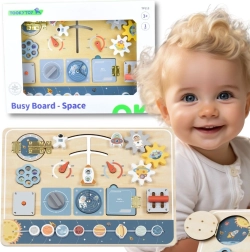 Ξύλινος πίνακας Montessori Tooky Toy αστροναύτης και διαστημικός πύραυλος
