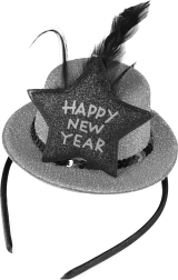Στέκα μαλλιών με μίνι καπελάκι Happy New Year