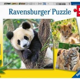 Παζλ Ravensburger Πάντα, τίγρης και λιοντάρι 3x49 κομμάτια