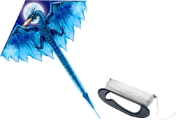 Μεγάλος μπλε χαρταετός με μακριά ουρά 170 × 130 cm