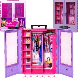 Μεγάλη ντουλάπα ρούχων Barbie Fashionistas με κρεμάστρες